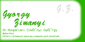 gyorgy zimanyi business card